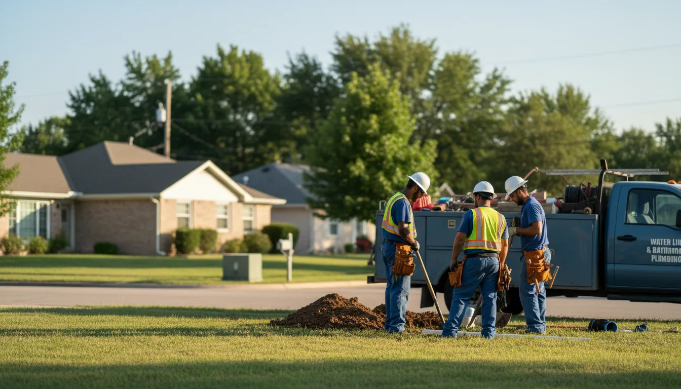 Residential water line and bathroom plumbing service in Hoffman, MN